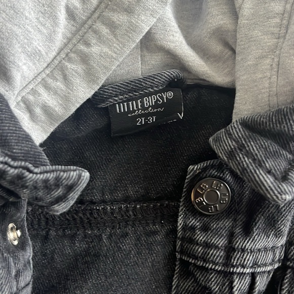 Little Bipsy Black Denim Jacket 2T-3T - Picture 2 of 4